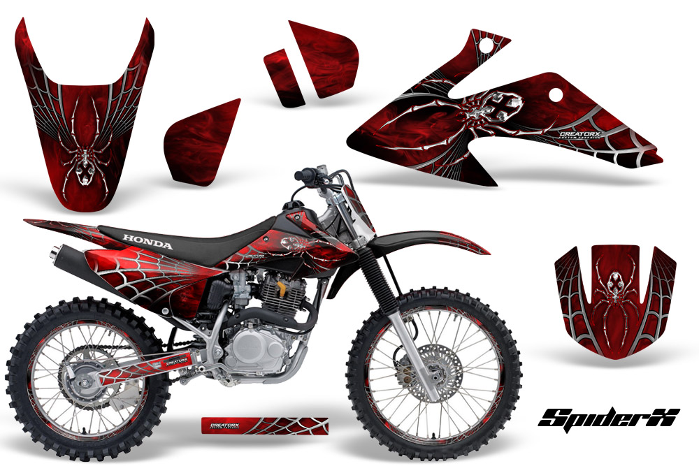 Honda CRF150 CRF230 08-10 Graphics Kit SpiderX Red NP Rims BB